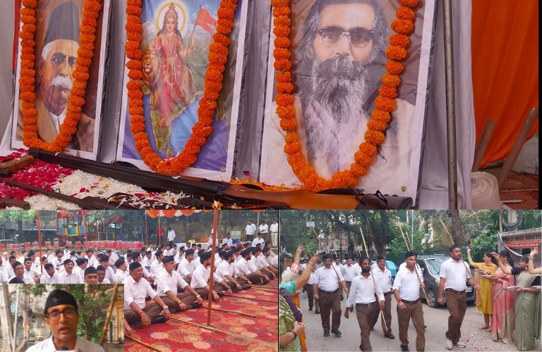 RSS 100th Foundation Day: Kalkaji March, Shastra Puja & Leaders’ Message