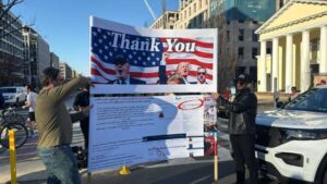 Iranian Americans Rally Outside White House Celebrating Trump’s Strikes on Iran Under ‘Thank You’ Banner