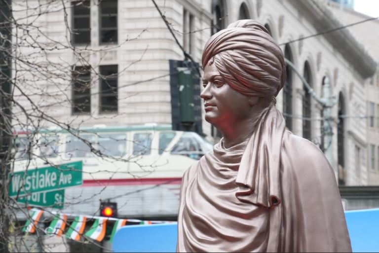 Swami Vivekananda Statue Unveiled at Seattle’s Westlake Square, A First for US City Government