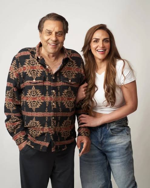 Esha Deol Misses Dad Dharmendra in White Shirt, Blue Suit at Padma Award Ceremony